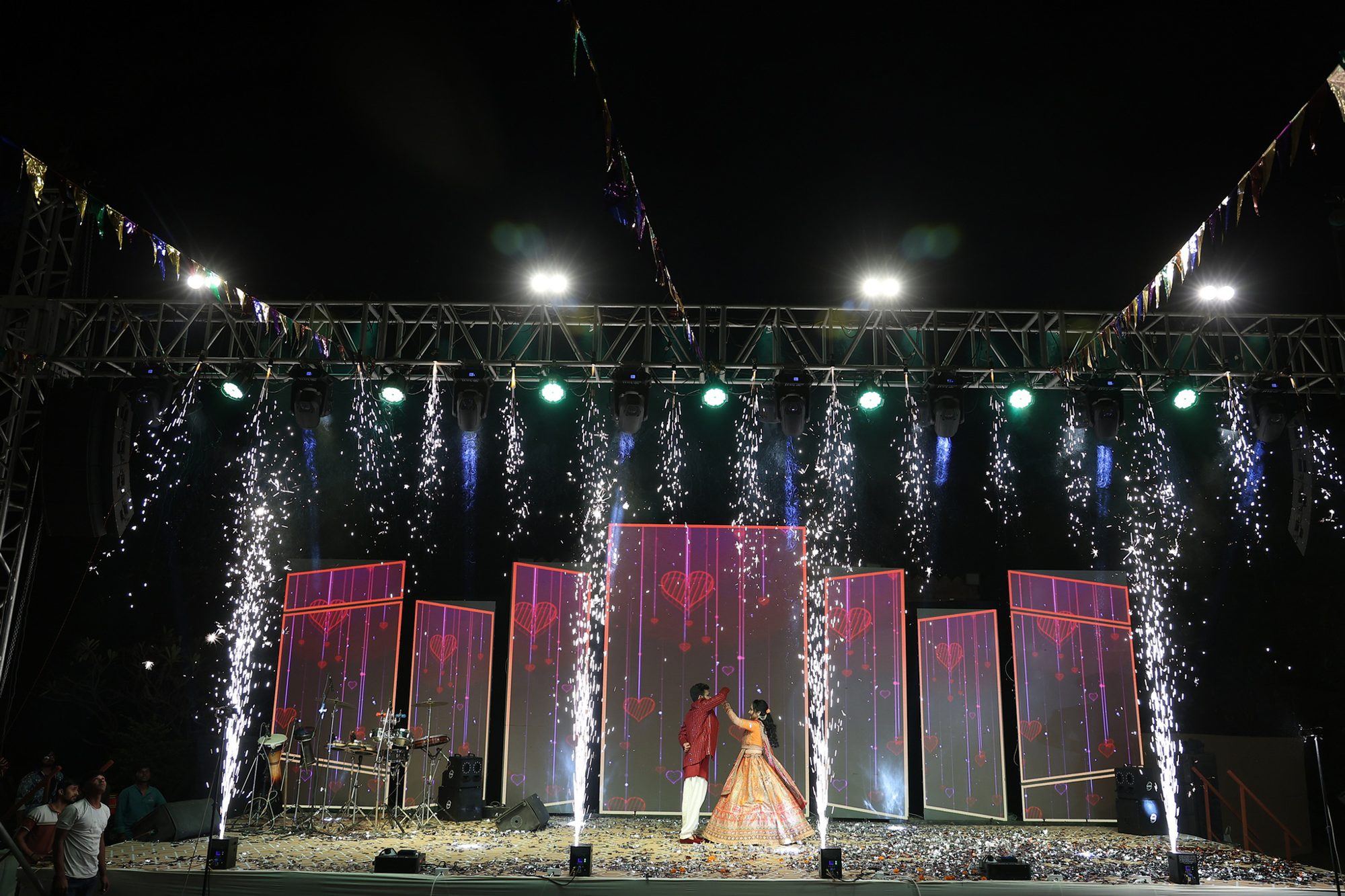 Stage entrance with cold pyros