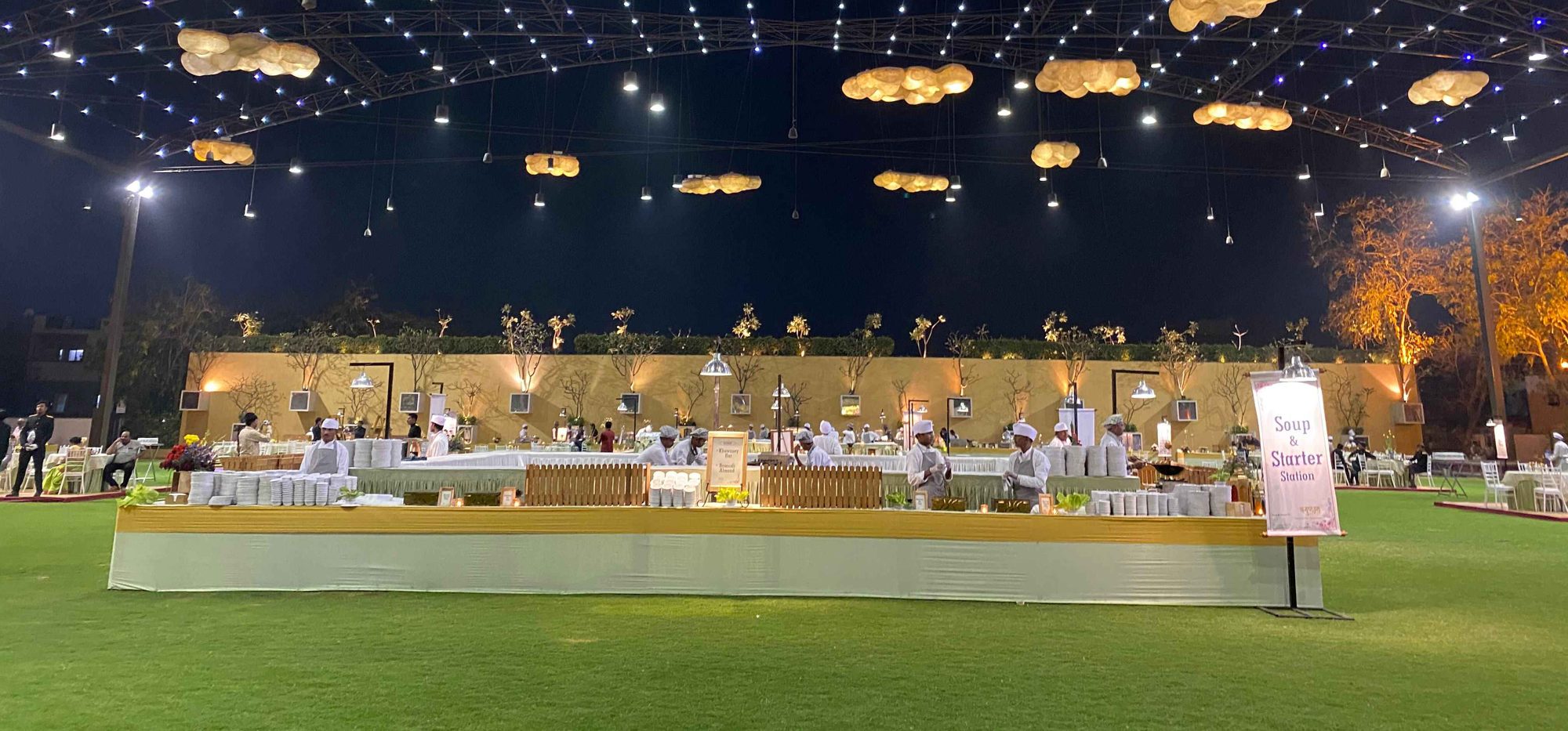 An evening reception set up by Anushthan Caterers