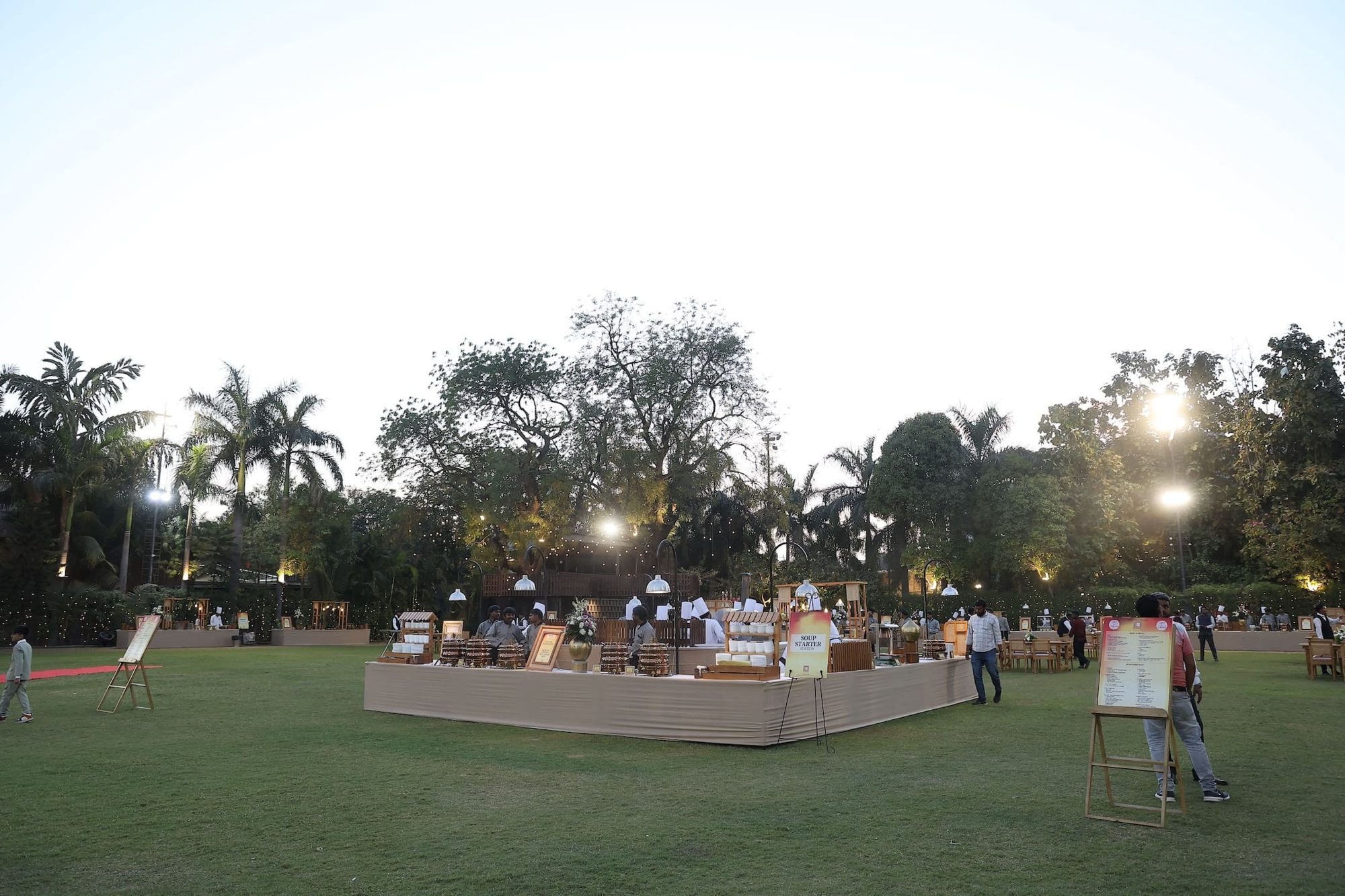 Garden buffet in the evening light